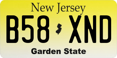 NJ license plate B58XND