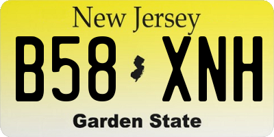 NJ license plate B58XNH