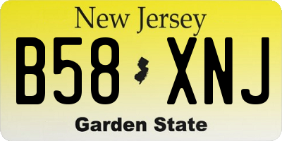 NJ license plate B58XNJ