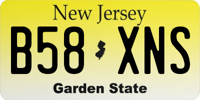 NJ license plate B58XNS