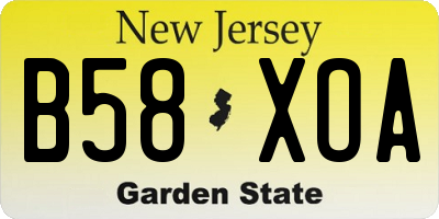 NJ license plate B58XOA