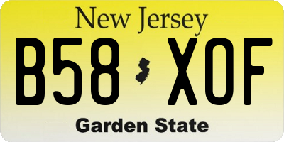 NJ license plate B58XOF