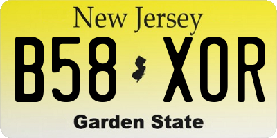 NJ license plate B58XOR
