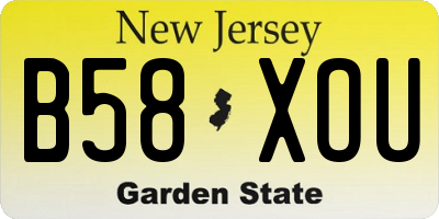 NJ license plate B58XOU