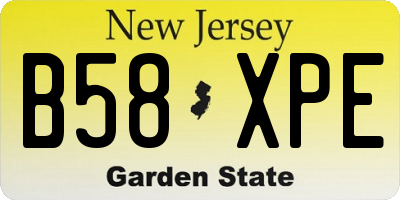 NJ license plate B58XPE