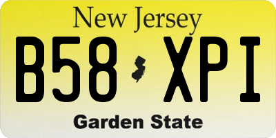 NJ license plate B58XPI