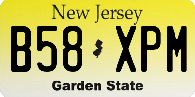 NJ license plate B58XPM