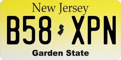 NJ license plate B58XPN