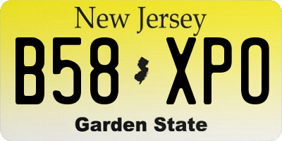 NJ license plate B58XPO