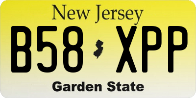 NJ license plate B58XPP