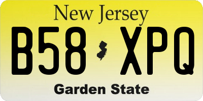 NJ license plate B58XPQ