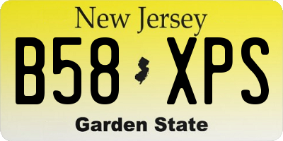 NJ license plate B58XPS