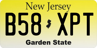 NJ license plate B58XPT