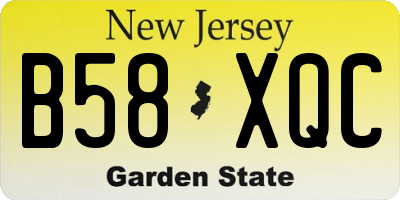 NJ license plate B58XQC