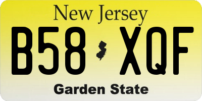 NJ license plate B58XQF