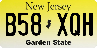 NJ license plate B58XQH
