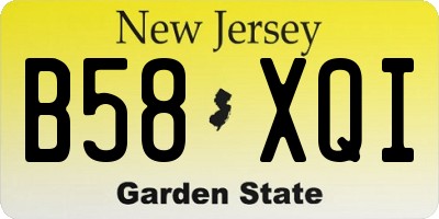 NJ license plate B58XQI
