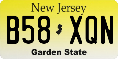NJ license plate B58XQN