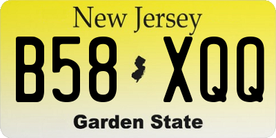 NJ license plate B58XQQ