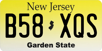 NJ license plate B58XQS