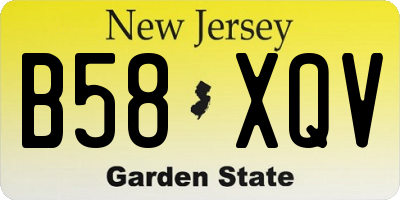NJ license plate B58XQV