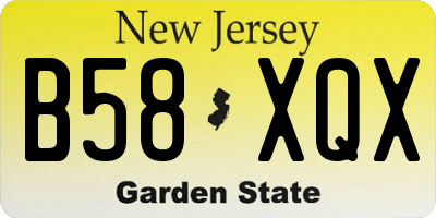 NJ license plate B58XQX