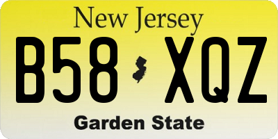 NJ license plate B58XQZ