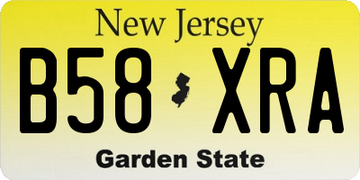 NJ license plate B58XRA