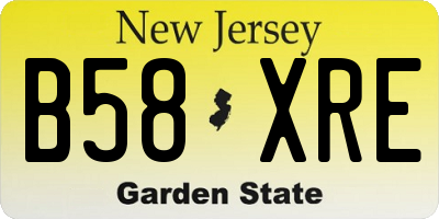NJ license plate B58XRE