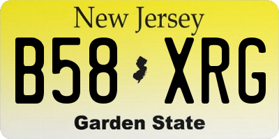 NJ license plate B58XRG