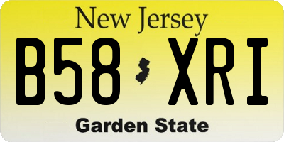 NJ license plate B58XRI
