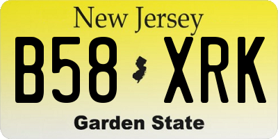 NJ license plate B58XRK