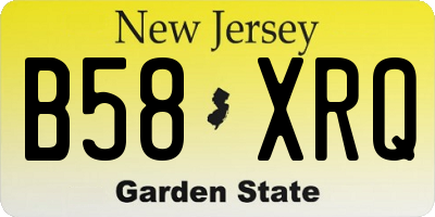 NJ license plate B58XRQ