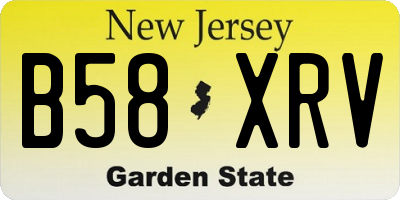 NJ license plate B58XRV