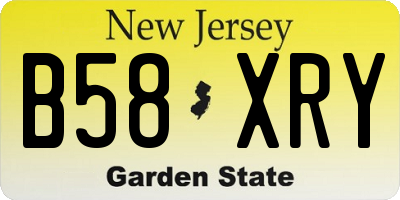 NJ license plate B58XRY
