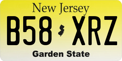 NJ license plate B58XRZ