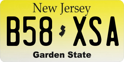 NJ license plate B58XSA
