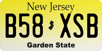 NJ license plate B58XSB