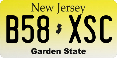 NJ license plate B58XSC
