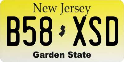 NJ license plate B58XSD