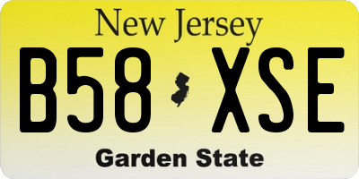 NJ license plate B58XSE