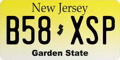 NJ license plate B58XSP