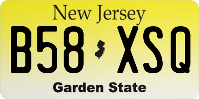 NJ license plate B58XSQ