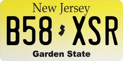 NJ license plate B58XSR