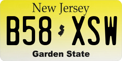 NJ license plate B58XSW