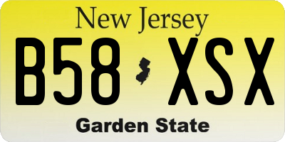 NJ license plate B58XSX