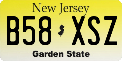 NJ license plate B58XSZ