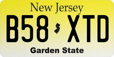 NJ license plate B58XTD