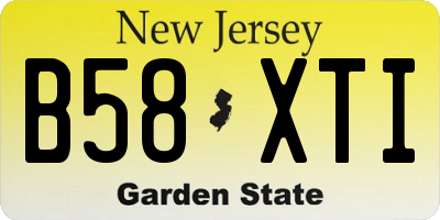 NJ license plate B58XTI