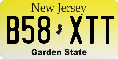NJ license plate B58XTT